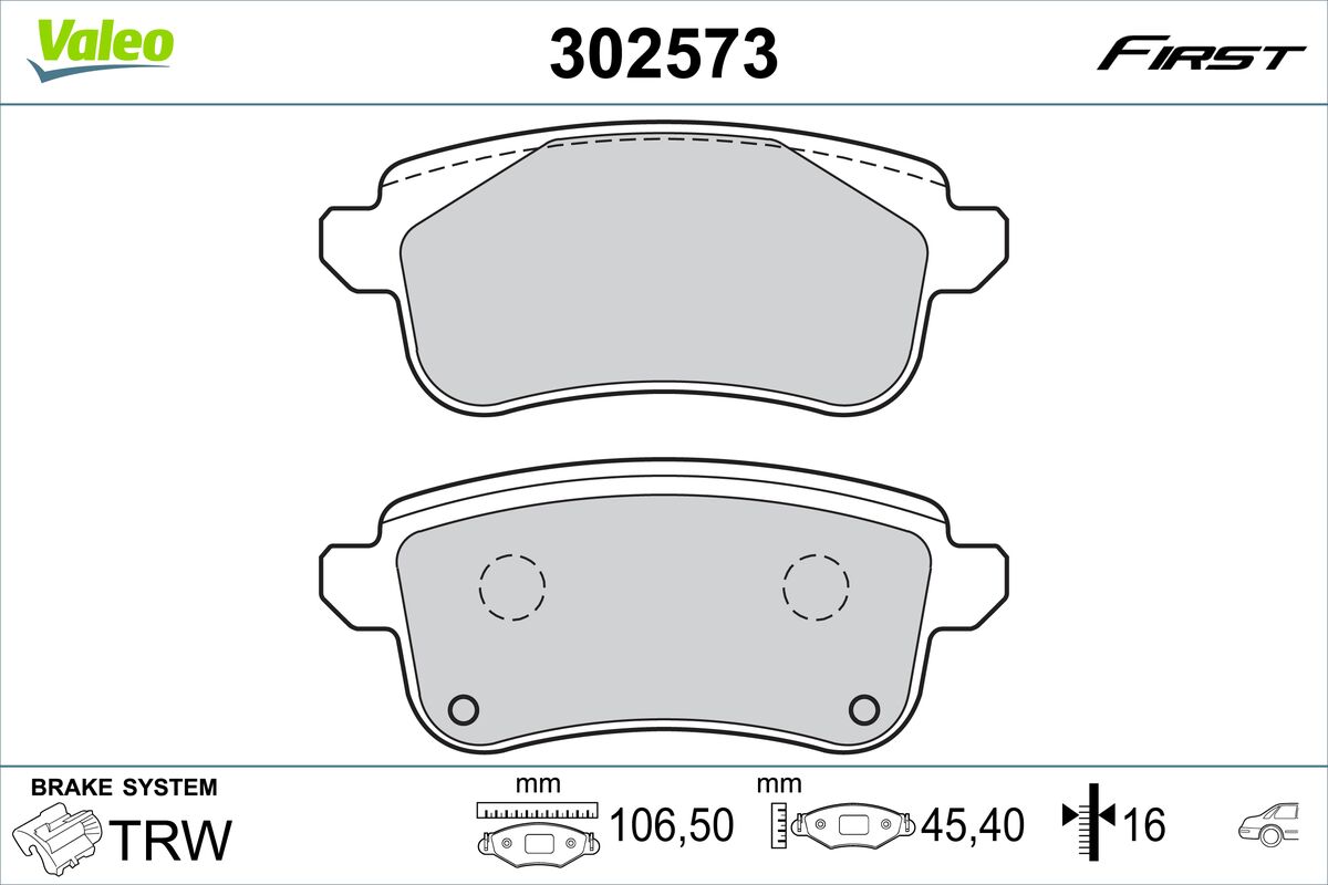 VALEO Fékbetét, mind 302573_VALEO